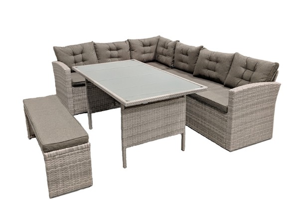Milton Sectional Sofa, Table & Bench Set