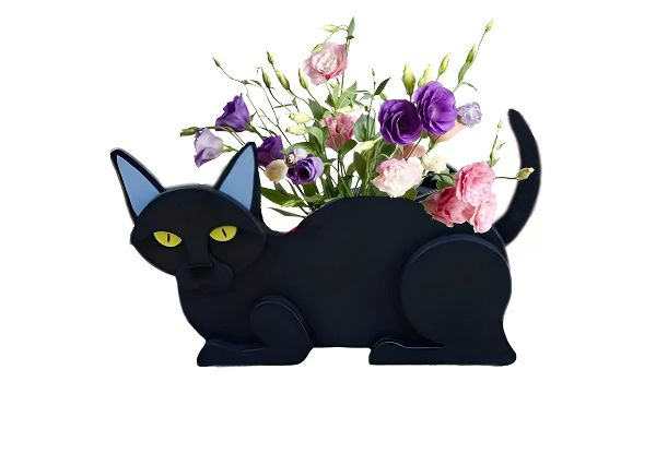 Novelty Cat Lanter Plant Pot - Available in Four Colours & Option for Two-Pack