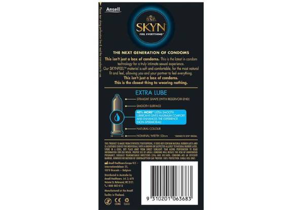 10-Pack of Ansell SKYN Extra Lube Non-Latex Condoms