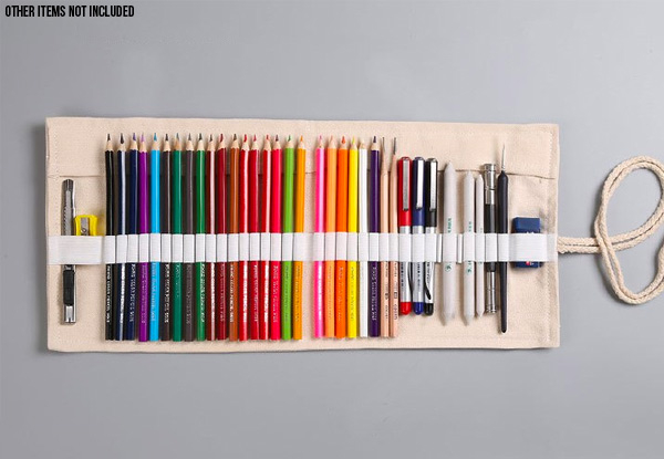 Roll Coloured Pencil Case - Six Styles & Five Options Available
