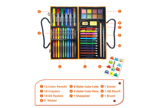 59-Piece Kids Crayons & Oil Pastels Set