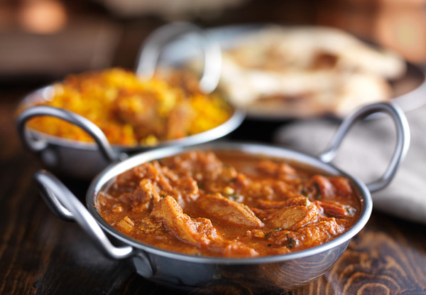 Authentic Indian Dining with an Exotic North Indian Twist for Two People incl. Two Mains, One Entree, One Indian Bread & Rice to Share - Options for Four, Six or Eight People