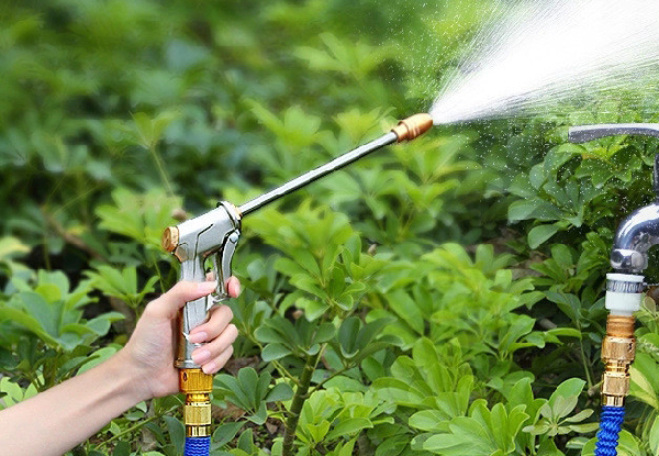 Heavy-Duty Expandable Water Hose With Spray Nozzle