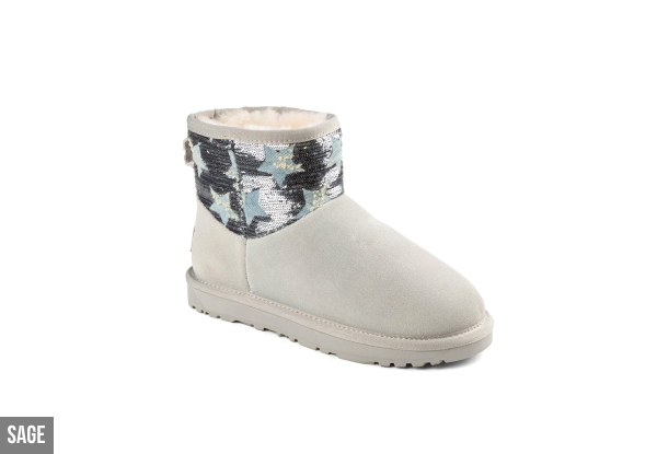 OZWEAR UGG Women's Charlotte Jean Star Mini Boots - Two Colours & Five Sizes Available