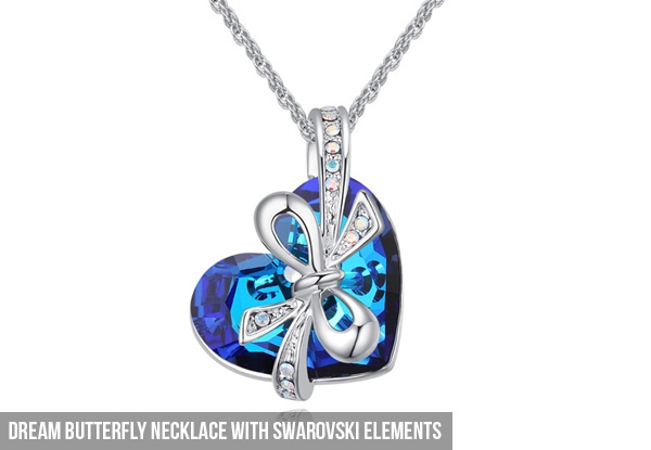 Blue Heart Necklace incl. Swarovski Elements with Two Styles Available