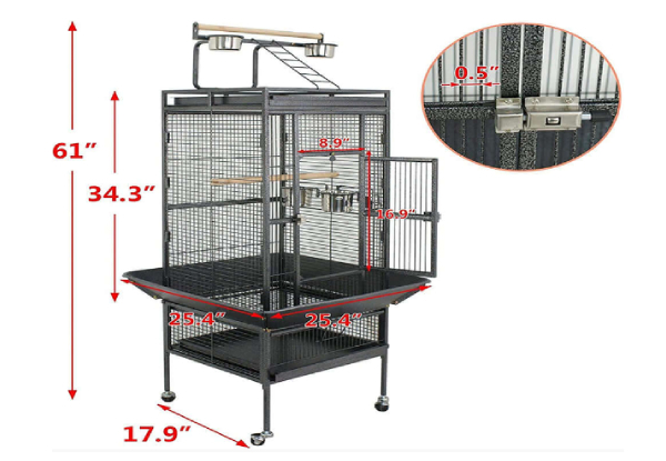 61-Inch Large Metal Bird Cage