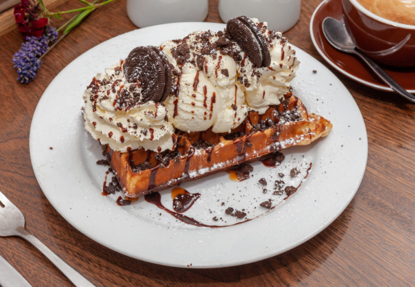 Two Fresh Belgian Waffles for Two People incl. Much Moore Ice Cream - Valid from 21st July