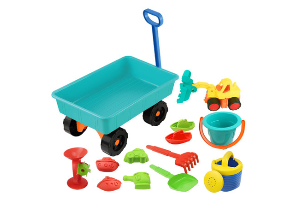 Kids Beach Pretend Wagon Sand Toy Set