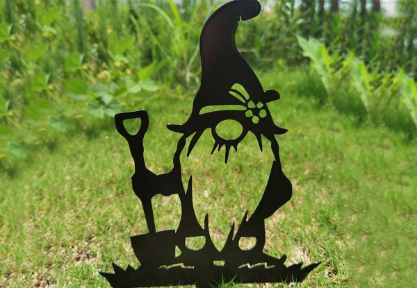 Three-Piece Metal Gnome Sculpture Set