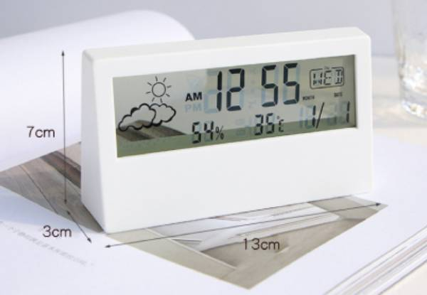 Three-in-One Thermometer Hygrometer Alarm Clock