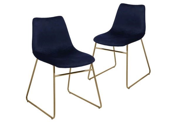 Two-Pack Velvet Dining Chairs - Three Colours Available