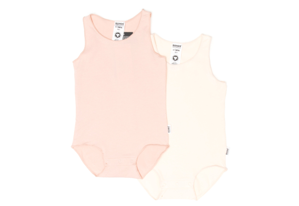Two-Pack Bonds Baby Organic Cotton Singletsuit - Two Colours & Five Sizes Available