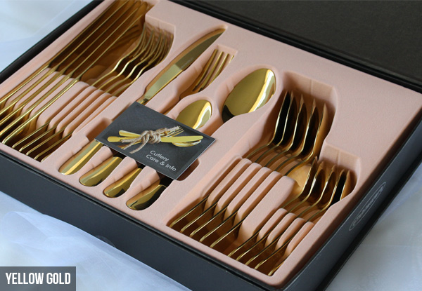 24-Piece Cutlery Set in Gift Box Available in Five Colours