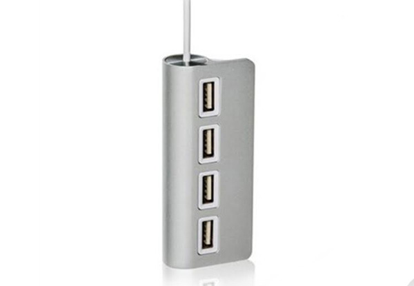 Four-Port Aluminium USB 2.0 Hub with Free Delivery