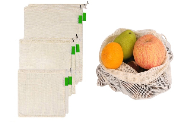 Six-Piece Cotton Shopping Mesh Bag Set - Option for Two Sets