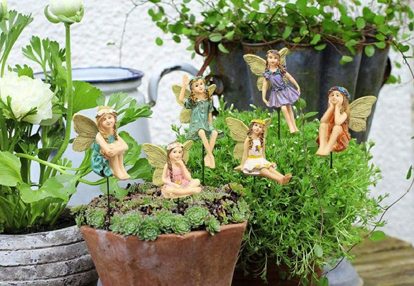 Six-Pieces Fairies Figurines for Pot Plants