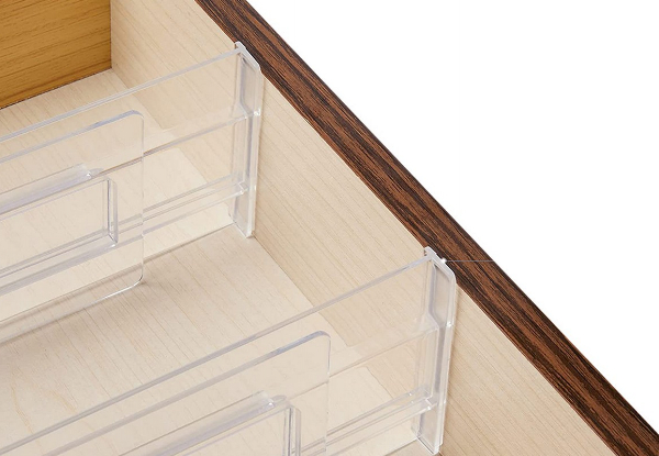 Kitchen Clear Expandable Drawer Dividers - Option for Two or Four-Pack