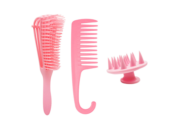 Three-Piece Hair Detangler Brush Set - Three Colours Available & Option for Two