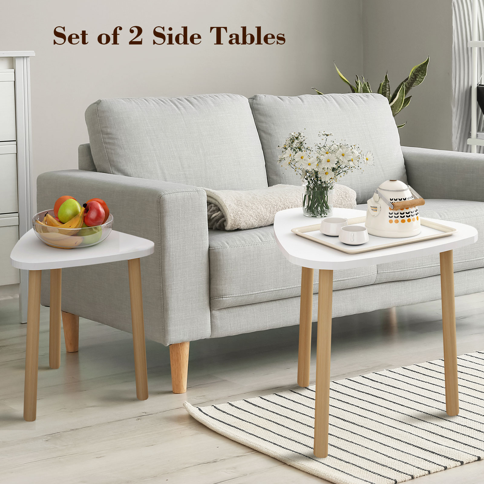 Two-Piece Wooden Coffee Table Set