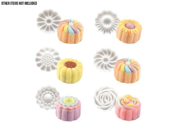 Six-Pack of Flower-Shaped Mooncake Moulds