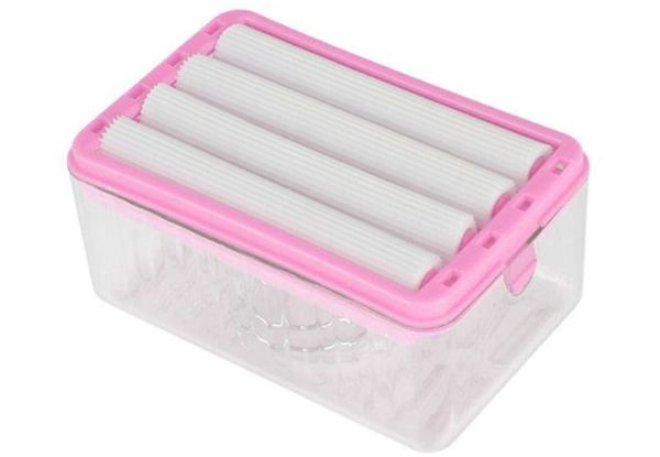 Two-in-One Soap Dish & Sponge Holder with Bubble Forming Rollers - Four Colours Available