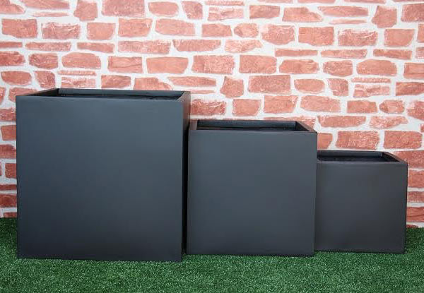 Three-Piece Matte Black Planter Box Set - Option For Individual Planter Boxes