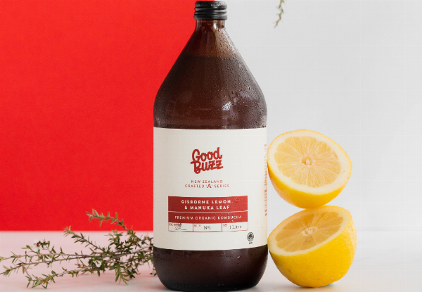 Six-Pack A-Series Gisborne Lemon & Manuka Leaf Premium Organic Kombucha