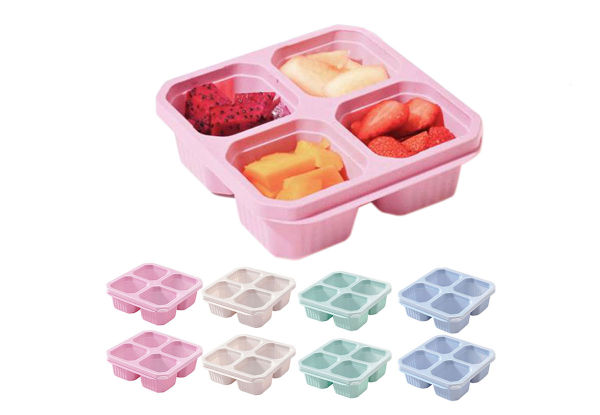 Four Compartment Wheat Straw Meal Prep Lunch Boxes - Option for Two-Pack