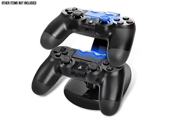 Remote Controller Charging Dock & USB Charging Cable Compatible with PS4