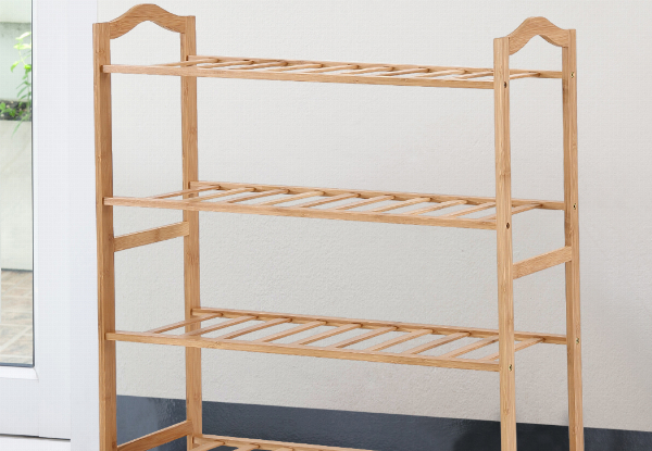 Levede Four-Tier Bamboo Shoe Rack Storage