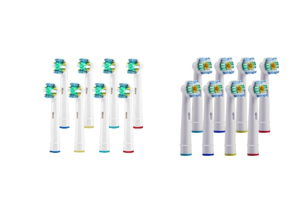 Eight-Pack of Toothbrush Heads Compatible with Oral B - Two Options Available