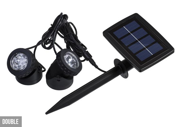 Solar LED Garden Fountain Pool Lights - Options for Double, or Triple