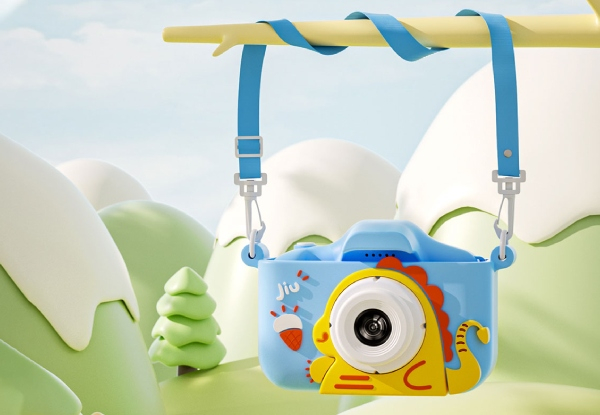 Kids Dinosaur Camera with 64GB Memory Card - Available in Three Colours & Options for Two-Pack