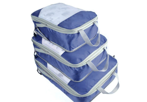 Three-Piece Travel Compression Storage Bags - Available in Nine Options