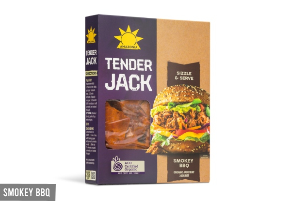 Three-Pack of Tender Jack Pulled Jack Fruit - Two Flavours & Option for 12-Pack Available