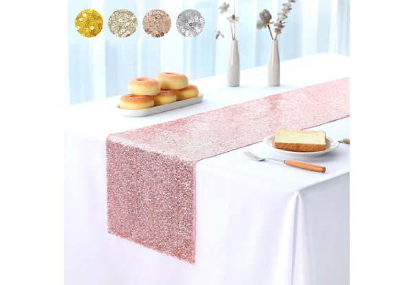 Sequin Table Runners - Four Colours & Four Sizes Available & Option for Four-Pack & Eight-Pack