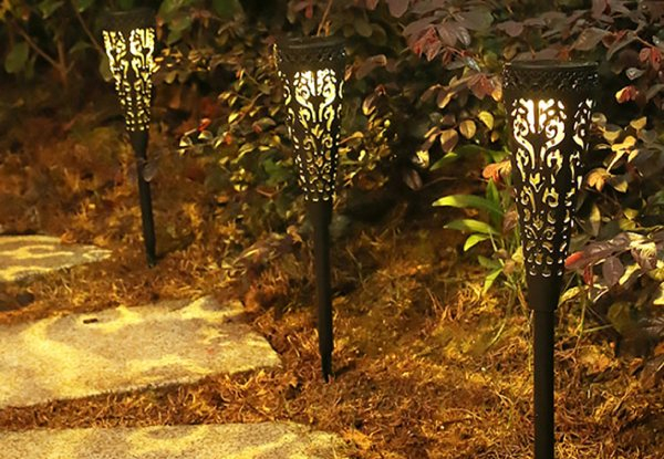 Four-Pack Solar Powered Outdoor Garden Lights - Two Colours Available & Option for Eight-Pack
