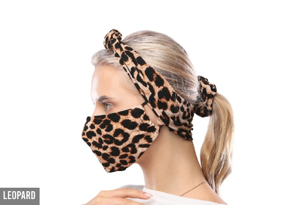 Three-Piece Scrunchie, Hairband & Facemask Set - Four Colours Available & Option for Two-Pack