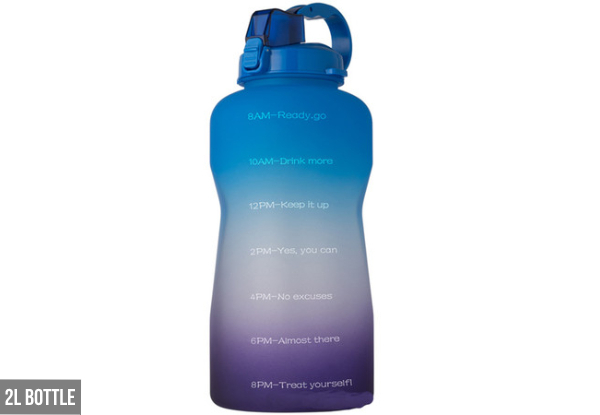 Motivational Water Bottle with Time Marker - Two Sizes Available