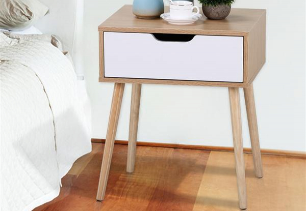 Two-Piece Bedside Nightstand Table - Two Colours Available