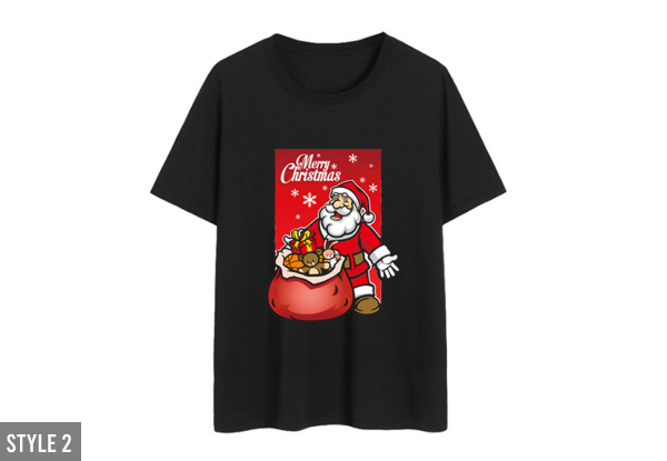 Women's Christmas Print  T-Shirt - Four Styles, Three Colours & Five Sizes Available