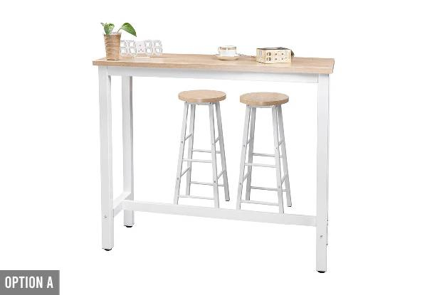 Bar Table & Stool Set - Available in Four Colours & Two Sizes