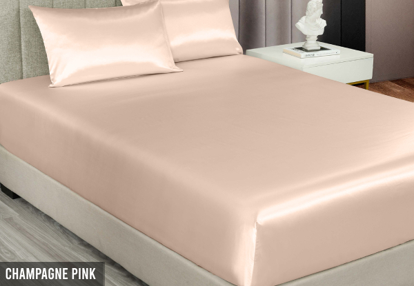 Three-Piece Royal Comfort Satin Sheet Set - Available in Six Colours & Two Sizes