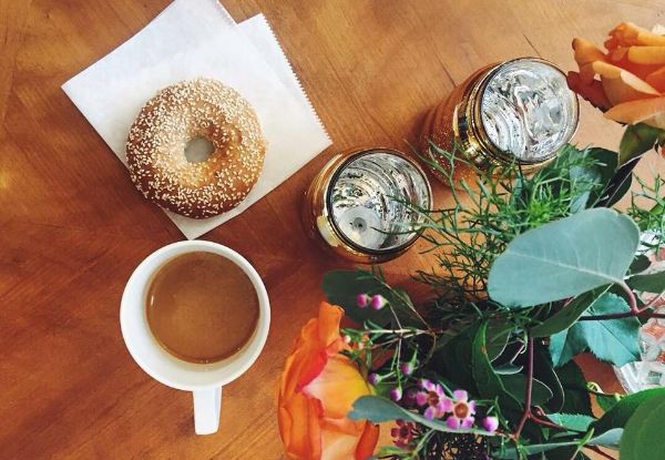 Cream Cheese Bagel & Large Hot Drink - Option for Two of Each Available