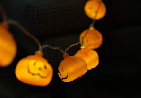 20 Battery Operated Halloween Pumpkin LED String Lights with Free Delivery