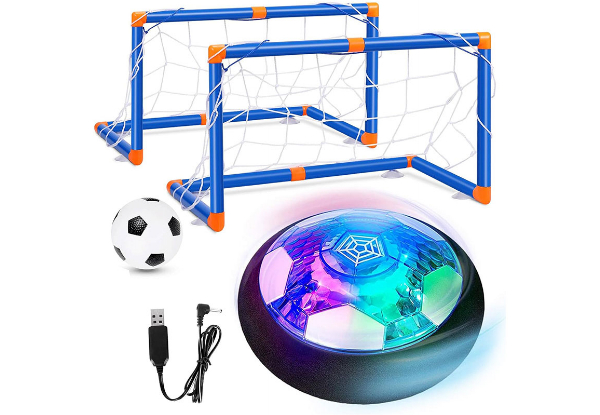 Kids Two-in-One Hover Hockey Soccer Ball Toy Set with LED