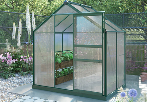 6 x 4ft Aluminium Framed Greenhouse - Option for 6 x 8ft Available