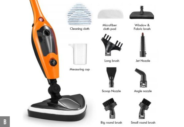 Handheld Steam Mop with Accessories - Two Options Available
