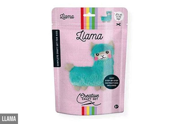 Three-Pack of Creative Crafts Make-Your-Own Friend Set incl. Llama, Sloth & Unicorn