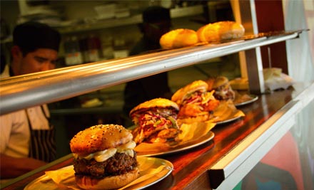 $18 for any Two Gourmet Burgers & Two Sides of Fries - Dine in or Takeaway (value up to $36)